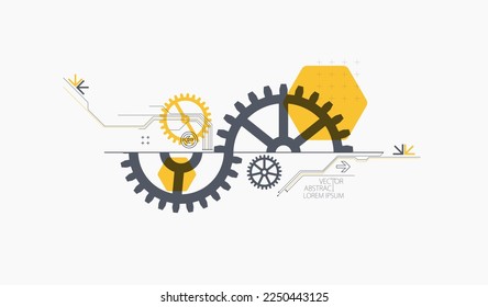 Abstract technology background. Cogwheels ART theme. Vector illustration