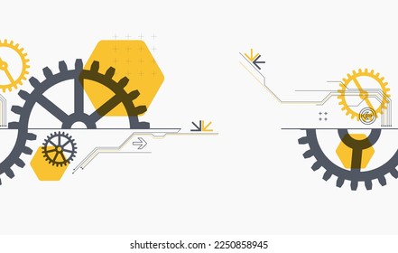 Resumen de los antecedentes tecnológicos. Tema de ARTE de ruedas de coñac. Ilustración del vector