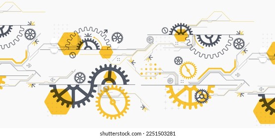 Resumen de los antecedentes tecnológicos. Tema de ARTE de ruedas de coñac. Ilustración del vector