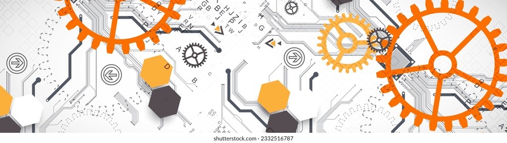 Resumen de los antecedentes tecnológicos. Tema de ARTE de ruedas de coñac. Ilustración del vector