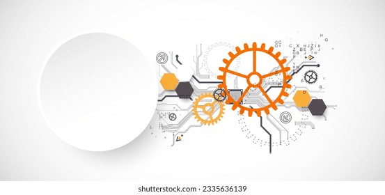 Abstract technology background. Cogwheels ART theme. Vector illustration