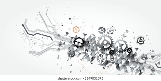 Abstract technology background. Cogwheels ART theme. Vector illustration