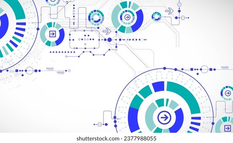 Abstract technology background. Cogwheels ART theme. Vector.