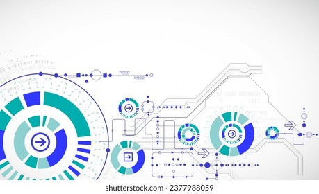 Resumen de los antecedentes tecnológicos. Tema de ARTE de ruedas de coñac. Vector.