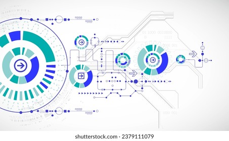 Resumen de los antecedentes tecnológicos. Tema de ARTE de ruedas de coñac. Vector.