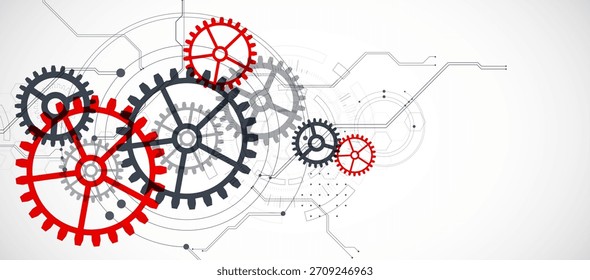 Resumo da tecnologia. Tema de Cogwheel ART. Ilustração vetorial