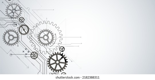 Abstract technology background. Cogwheels theme. Vector illustration