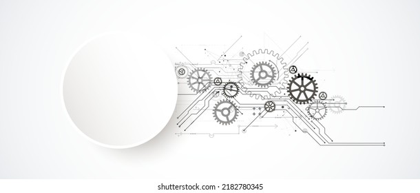Abstract technology background. Cogwheels theme. Vector illustration