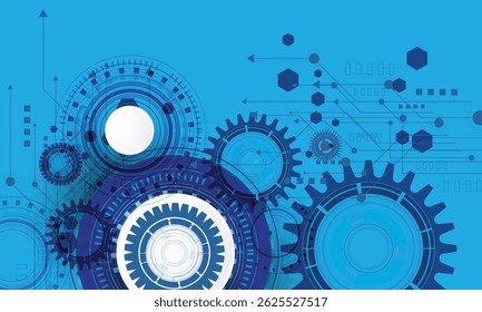 Abstract technology background. Cogwheels theme. Secure digital background Abstract technology circuit board