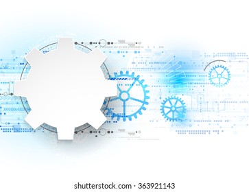 Abstract technology background. Cogwheels theme. Vector illustration