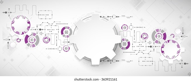 Abstract technology background. Cogwheels theme. Vector illustration
