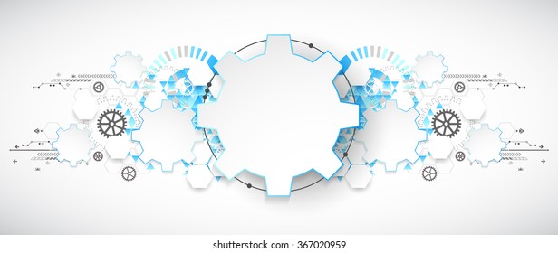 Abstract technology background. Cogwheels theme. Vector illustration