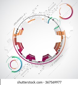 Abstract technology background. Cogwheels theme. Vector illustration