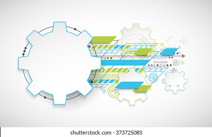 Abstract technology background. Cogwheels theme. Vector illustration