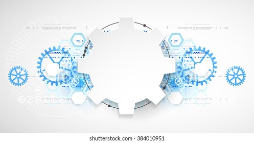 Abstract technology background. Cogwheels theme. Vector illustration