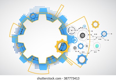 Abstract technology background. Cogwheels theme. Vector illustration