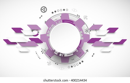 Abstract technology background. Cogwheels theme. Vector illustration