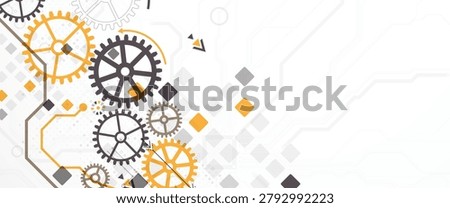 Abstract technology background. Cogwheels theme. Vector illustration