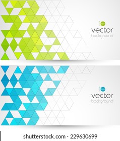 Abstract technology background with color triangle. Vector illustration.