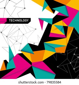 Abstract technology background in color. Vector illustration.