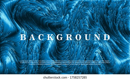 Abstract technology background. Colorful 3d lines composed of blue waves. Vortex background. Vector