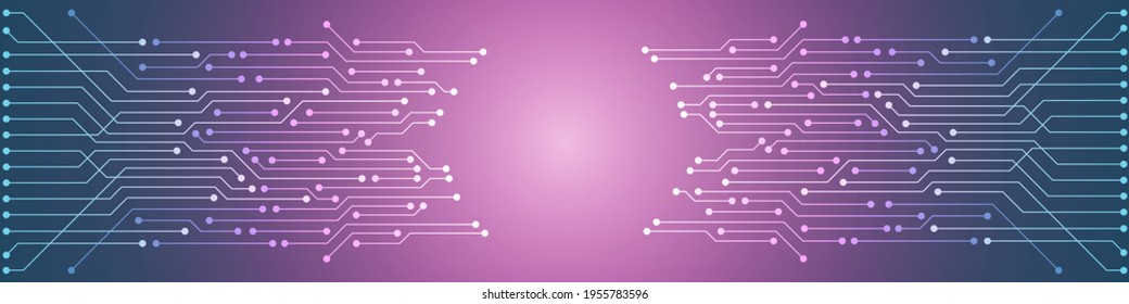 Abstract Technology Background, colorful circuit board pattern, microchip, power line