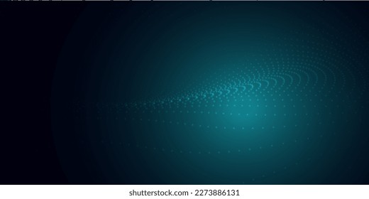 Abstract technology background. Abstract colorful digital particles wave with bokeh and light background. Vector illustration