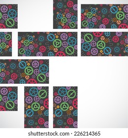 Abstract technology background with colorful gears. Vector illustration
