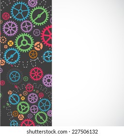 Abstract technology background with colorful gears. Vector illustration