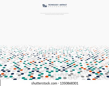 Abstract technology background of colors circle pattern design. You can use for modern presentation of futuristic, ad, poster, cover print, artwork. illustration vector eps10