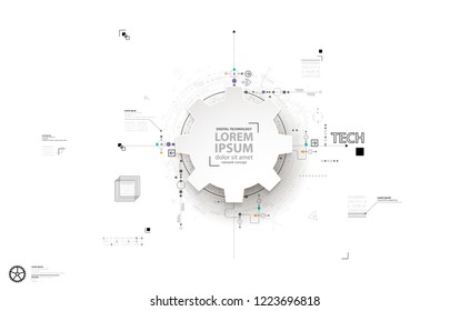Abstract technology background. Communication concept, futuristic digital innovation background. Vector illustration