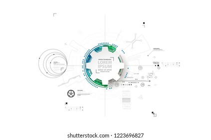 Abstract technology background. Communication concept, futuristic digital innovation background. Vector illustration