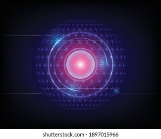 Abstract technology background technology communication concept hi tech innovation circle blue neon Vector design background