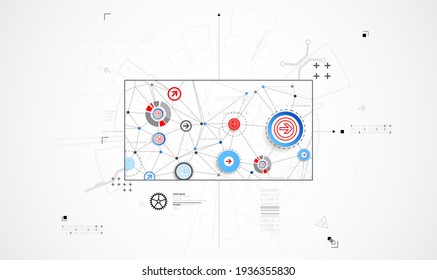 Abstract technology background. Communication concept, futuristic digital innovation background. Vector illustration
