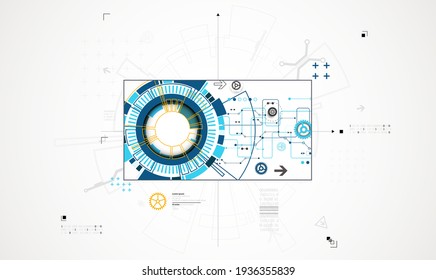 Abstract technology background. Communication concept, futuristic digital innovation background. Vector illustration