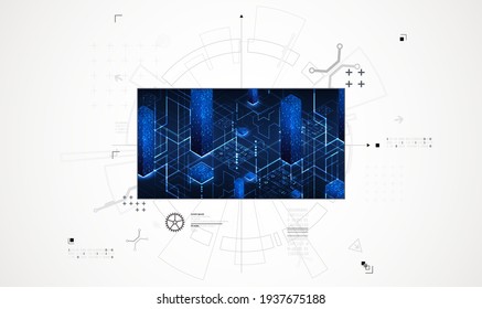 Abstract technology background. Communication concept, futuristic digital innovation background. Vector illustration