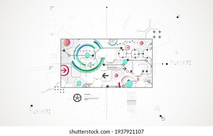 Abstract technology background. Communication concept, futuristic digital innovation background. Vector illustration