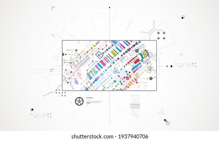 Abstract technology background. Communication concept, futuristic digital innovation background. Vector illustration