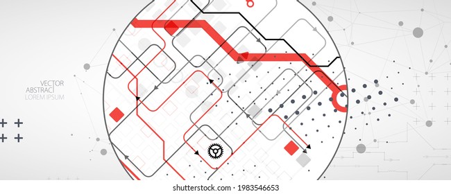 Abstract technology background. Communication concept, futuristic digital innovation art background. Vector illustration