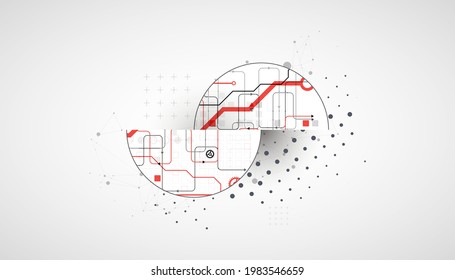 Abstract technology background. Communication concept, futuristic digital innovation art background. Vector illustration