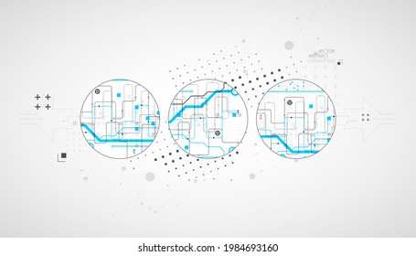 Abstract technology background. Communication concept, futuristic digital innovation art background. Vector illustration