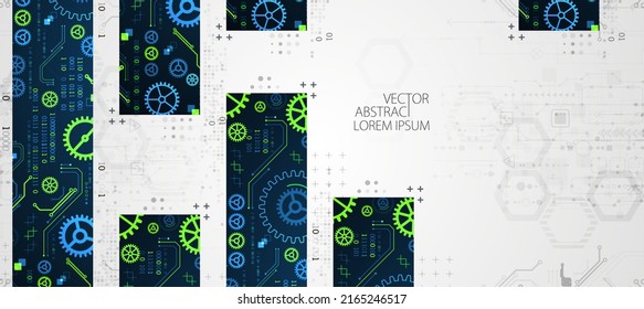 Resumen de los antecedentes tecnológicos. Concepto de comunicación, fondo futurista de innovación digital. Ilustración del vector