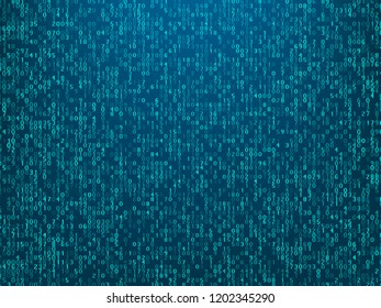Abstract technology background with computer code. Programming, hacker, coding, bitcoin vector illustration