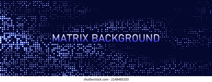 Abstract technology background. Computer matrix. Futuristic cyber background of points. 3d vector illustration.