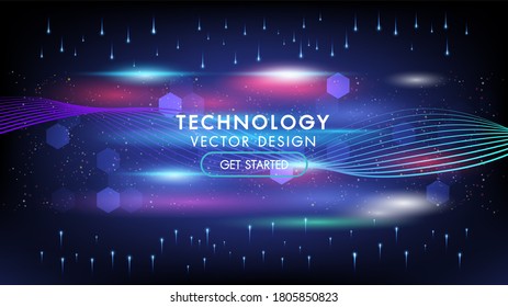 Abstract technology background concept communication connecting dots and lines futuristic shape with copy space. High speed. Hi-tech.Big data visualization.