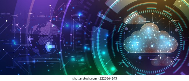 Abstraktes technologisches Hintergrundkonzept für globales Kommunikations- und Speichernetz