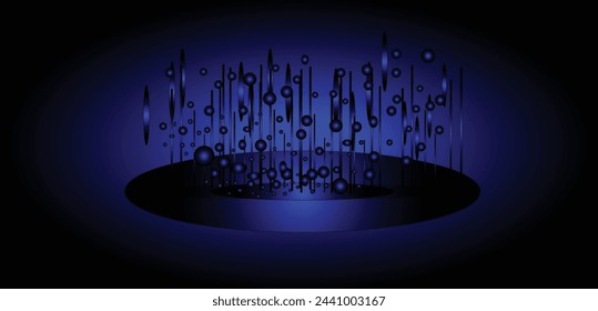 Abstract technology background concept. movement pattern and motion blur over dark blue background. space beam, the background of science and technology. vector illustration