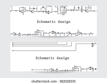 Abstract technology background, the concept of the network. Schematic representation of the wires