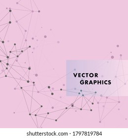 Abstract technology background. Connect dots lines blue. Vector illustration