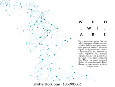 Abstract technology background. Connect dots lines blue. Vector illustration
